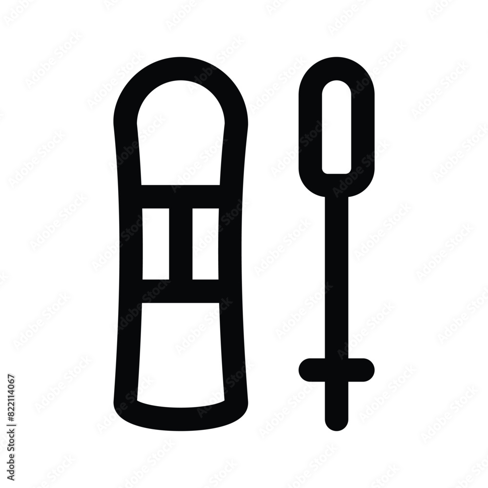 Visually perfect beautiful icon of snow skiing board Visually perfect beautiful icon of snow skiing board