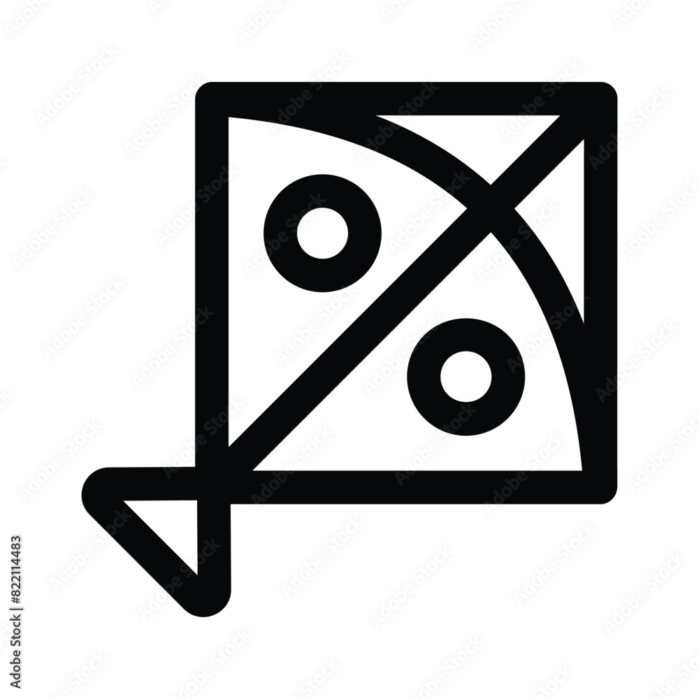 Outdoor recreation activity, icon of kite, ready to use Outdoor recreation activity, icon of kite, ready to use