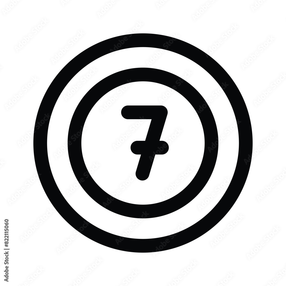 Ball with number, concept icon of snooker in modern style Ball with number, concept icon of snooker in modern style