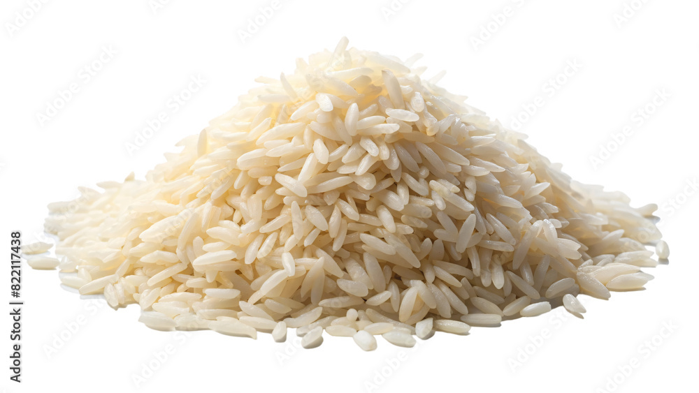A close-up photo of a heap of dry white rice grains, a common food ingredient A close-up photo of a heap of dry white rice grains, a common food ingredient