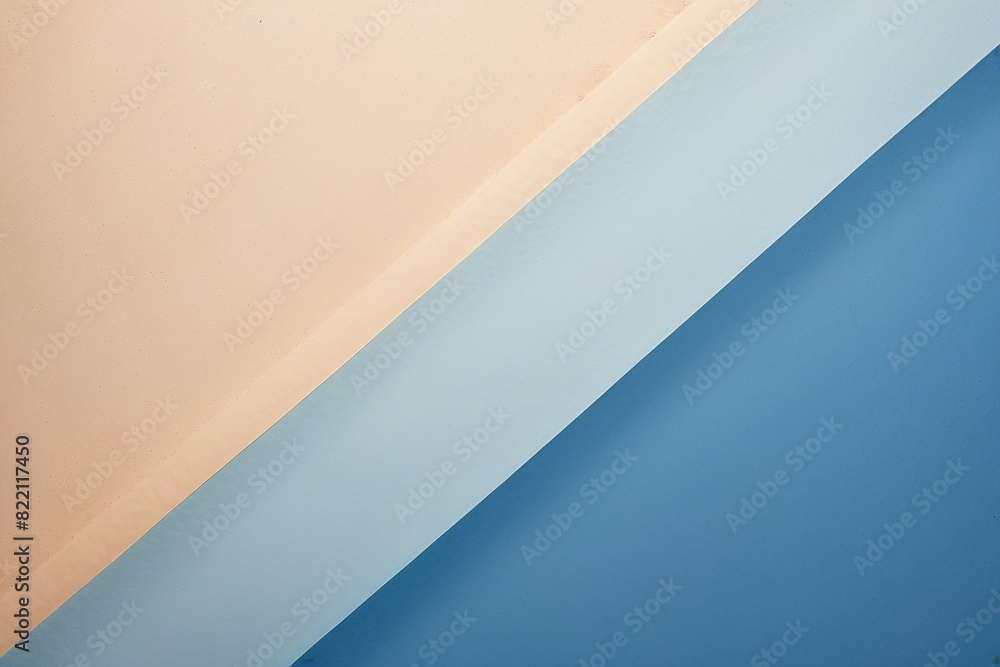 An abstract concept with straight lines and angles, combining blue and beige colored paper An abstract concept with straight lines and angles, combining blue and beige colored paper