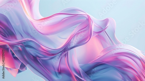 Motion flow pink and purple waves on a light blue background. Summer, ice cream abstract backdrop