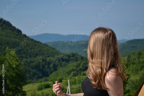 woman in the mountains