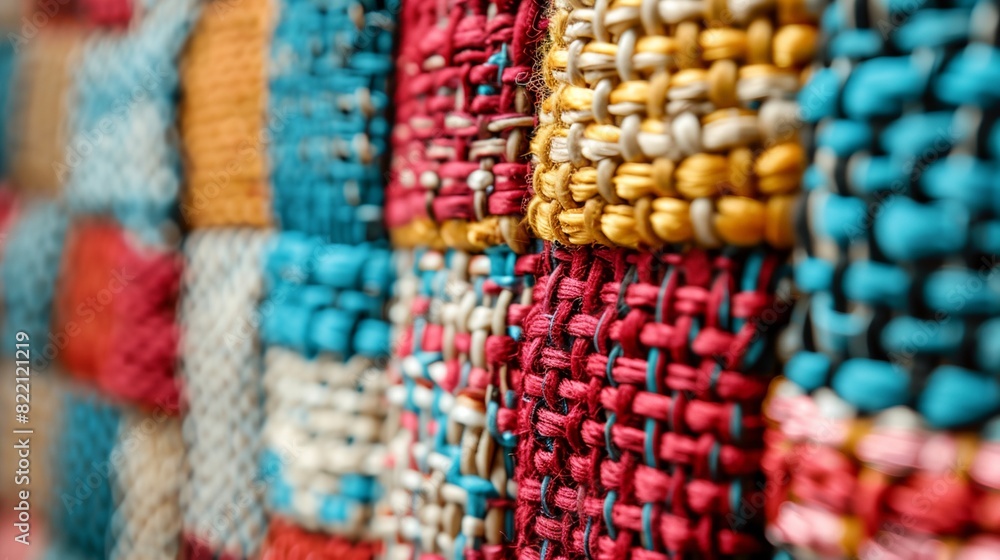 a close up of a wall made of woven material a close up of a wall made of woven material