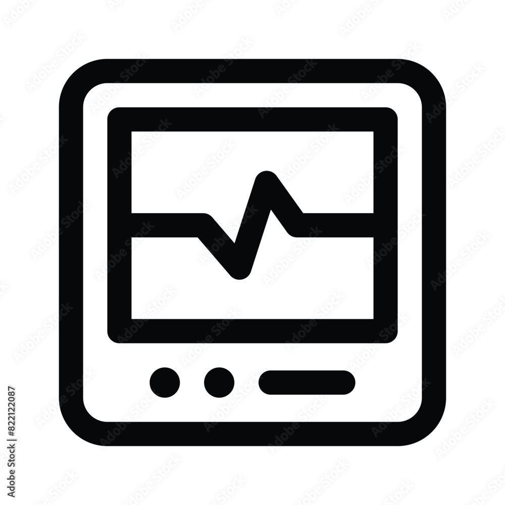 Ecg machine icon design isolated on white background Ecg machine icon design isolated on white background