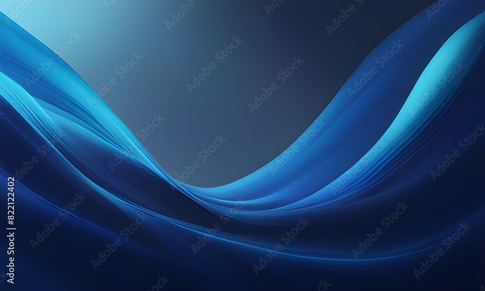 Dark blue abstract background with blue neon glow, wave, blurred light lines. Dark blue abstract background with blue neon glow, wave, blurred light lines.