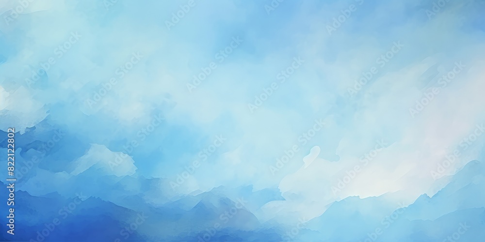 Abstract blue watercolor background with clouds, sky and fog. Light blue watercolor texture for poster, banner, card, invitation or packaging design. hand painted watercolor brush strokes