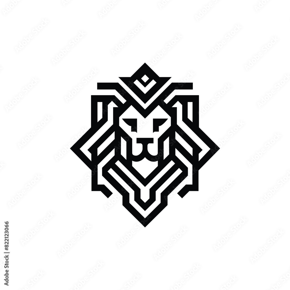 Lion head geometric vector logo design Lion head geometric vector logo design