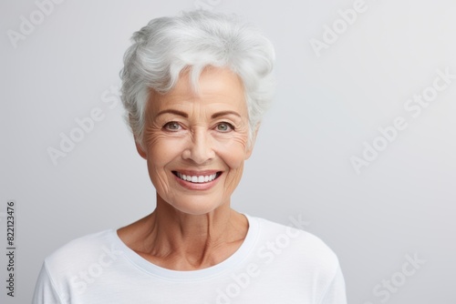 Silver Background Happy black american independant powerful Woman realistic person portrait of older mid aged person beautiful Smiling girl Isolated on Background ethnic diversity