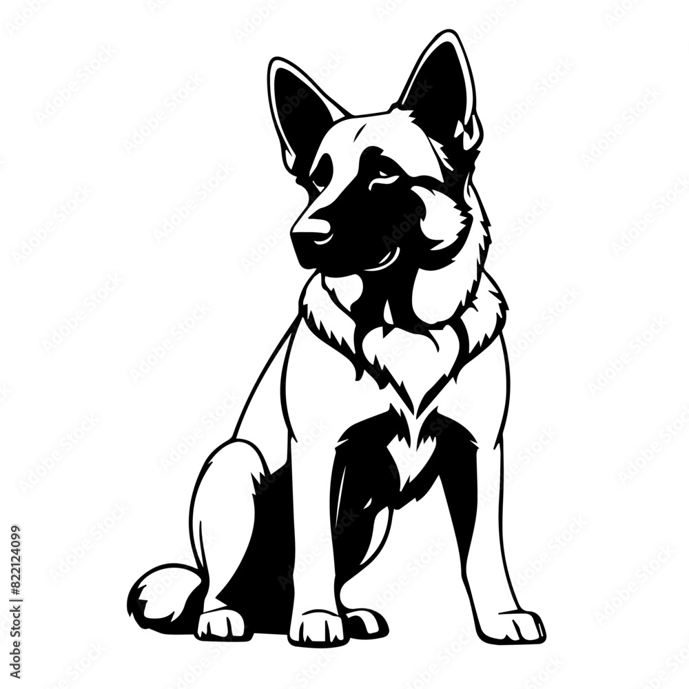 shepherd dog vector silhouette design logo