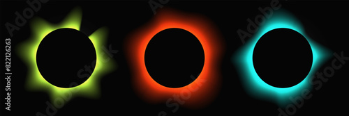 Set of circle illuminate light frames
