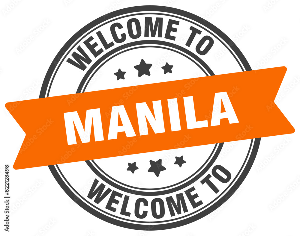 Fototapeta premium Welcome to Manila stamp. Manila round sign