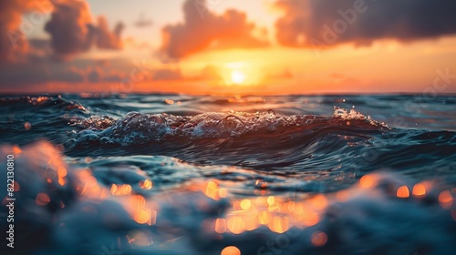 Beautiful sunrise over the sea photo
