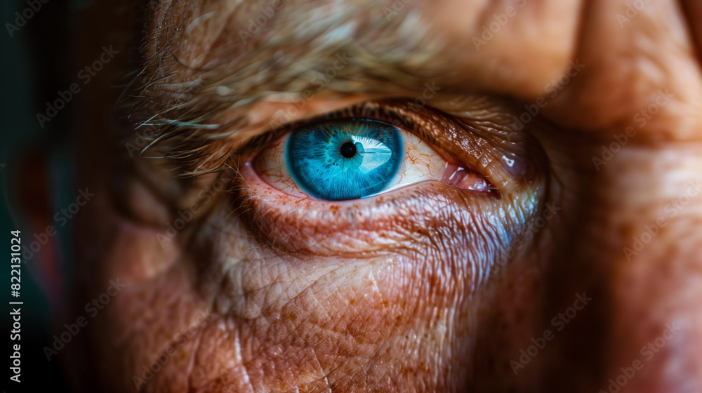 Close up portrait of mature man eye focus Close up portrait of mature man eye focus