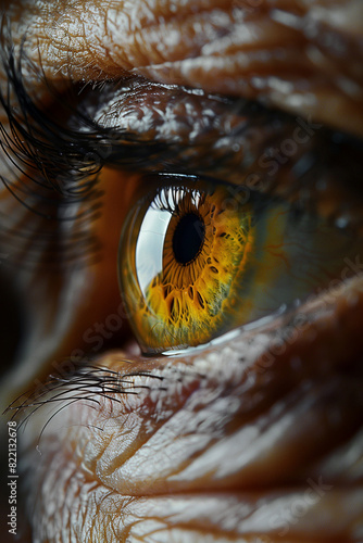 Close up portrait of mature woman eye focus © Miljan Živković