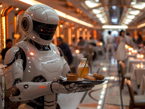 Wallpaper Mural Robot Waiter Serving Food in a Sci-Fi Themed Restaurant Torontodigital.ca