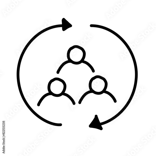 Simple hand drawing of Teamwork