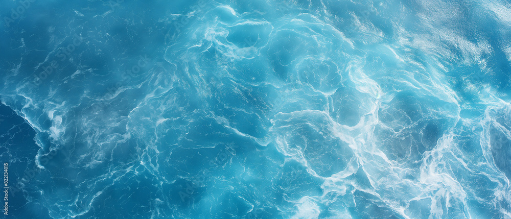 Sea water texture Panoramic aerial shot, Summer.