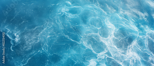 Sea water texture Panoramic aerial shot  Summer.