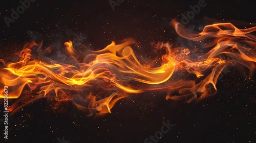 Fire flame on transparent background