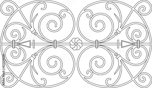 vector illustration sketch design image accessories icon logo old classic vintage ethnic traditional floral motif 