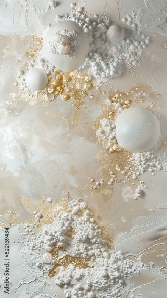 Golden and white paint strokes, abstract mobile wallpaper Golden and white paint strokes, abstract mobile wallpaper