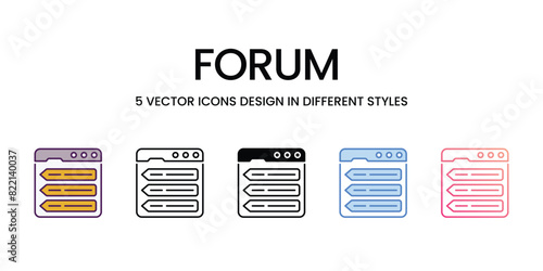 Forum  Icons different style vector stock illustration