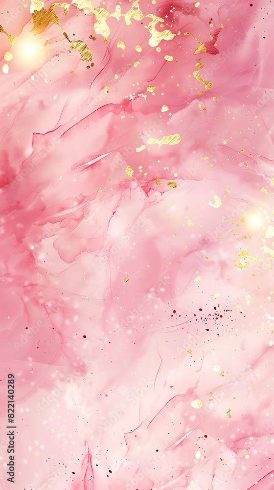 Tiffany pink, gold sprinkling material, watercolor texture, high-definition details, abstract, atmospheric, elegant, noble, design material, large area blank processing, high-definition, 8k, high qual Tiffany pink, gold sprinkling material, watercolor texture, high-definition details, abstract, atmospheric, elegant, noble, design material, large area blank processing, high-definition, 8k, high qual