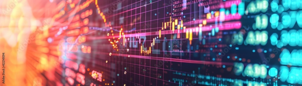 Fototapeta premium Computer screen with stock market trading data