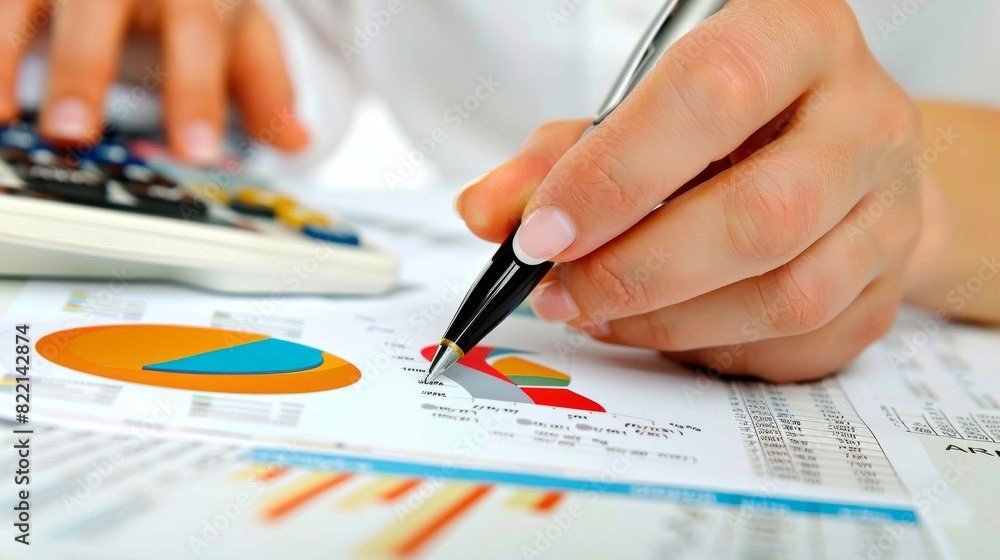 Person working with accounting documents