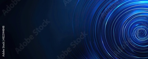 Abstract glowing circular lines on a dark blue background  creating a futuristic effect