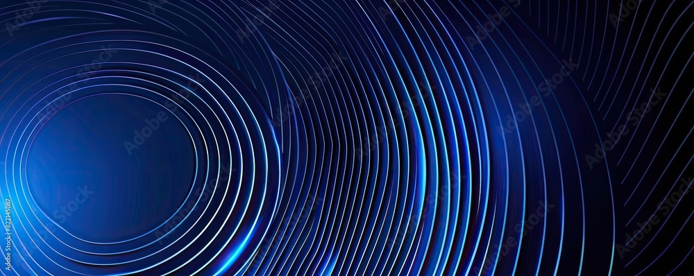 Abstract glowing circular lines on a dark blue background, creating a futuristic effect Abstract glowing circular lines on a dark blue background, creating a futuristic effect