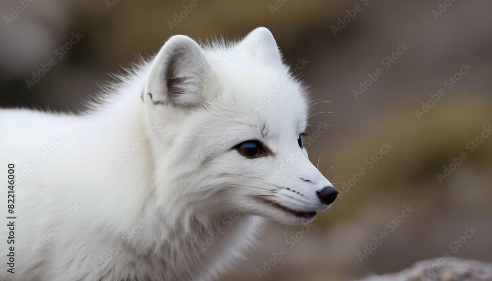 An Arctic Fox With Its Nose Twitching As It Scents