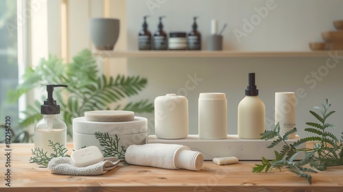 A collection of unscented  hypoallergenic bath products in minimalist packaging