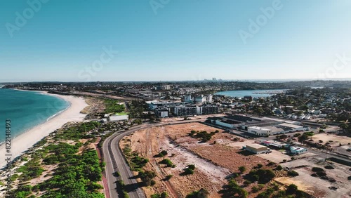 Wallpaper Mural Aerial view of Port Beach and urban landscape by the ocean, Fremantle, Western Australia. Torontodigital.ca