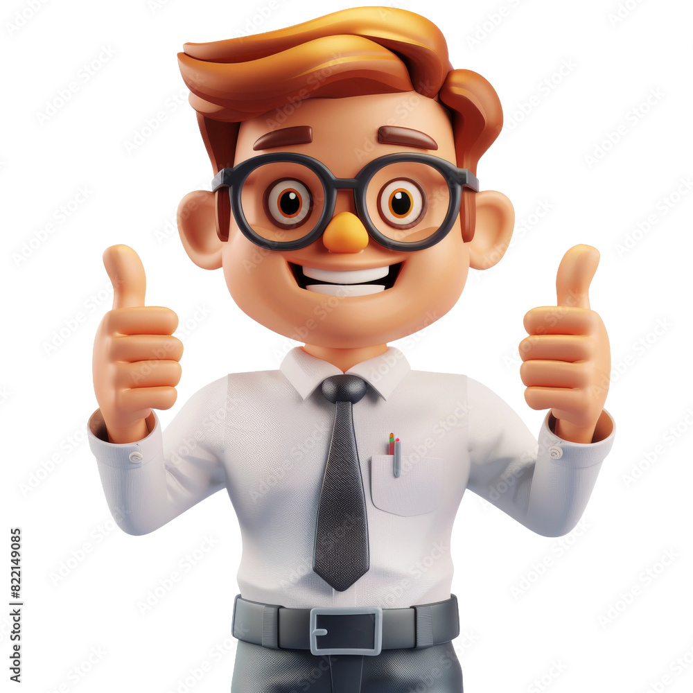 Man in Tie and Glasses Giving a Thumbs Up Man in Tie and Glasses Giving a Thumbs Up