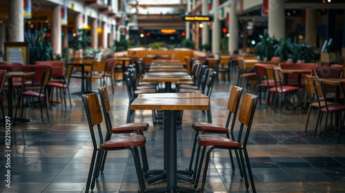 Empty Food Court In A Modern Mall For Interior Design Or Commercial Usage