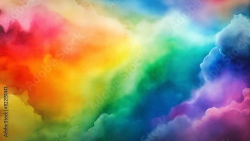 Watercolor Rainbow Gradient  Vivid gradient transitioning through the colors of the rainbow  offering a vibrant and dynamic background. 