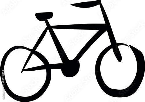 dessin de vélo en encre noire photo