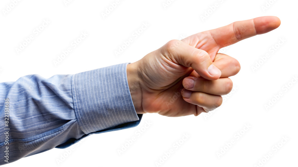 hand with pointing finger on white background hand with pointing finger on white background