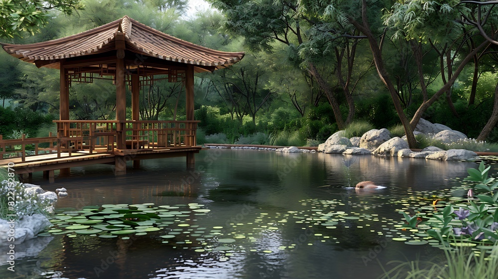 Tranquil Oasis: Serene Reflections on a Peaceful Pond, Where Nature's Harmony Unfolds - Perfect for Relaxation, Meditation, and Inner Peace