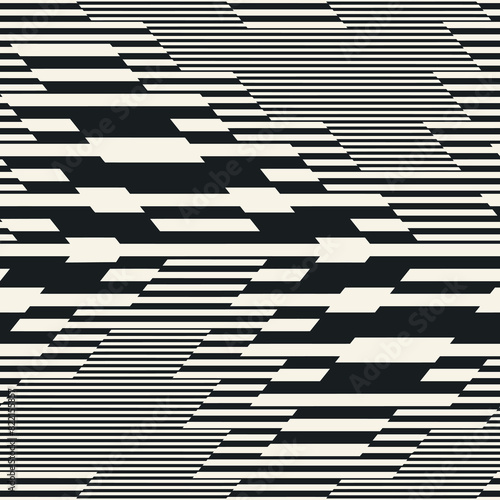 Monochrome Broken Variegated Striped Pattern