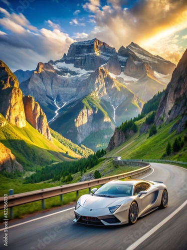 car on the road in mountains