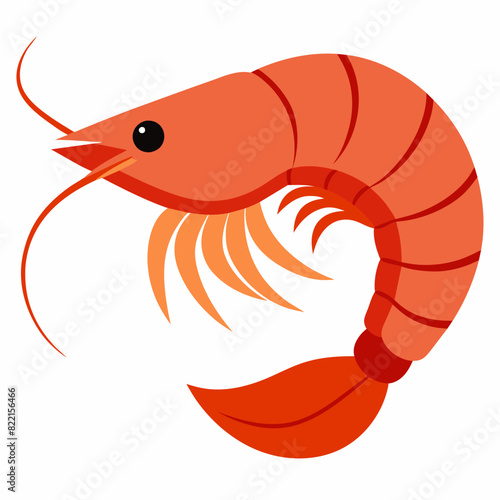 illustration of shrimp logo icon