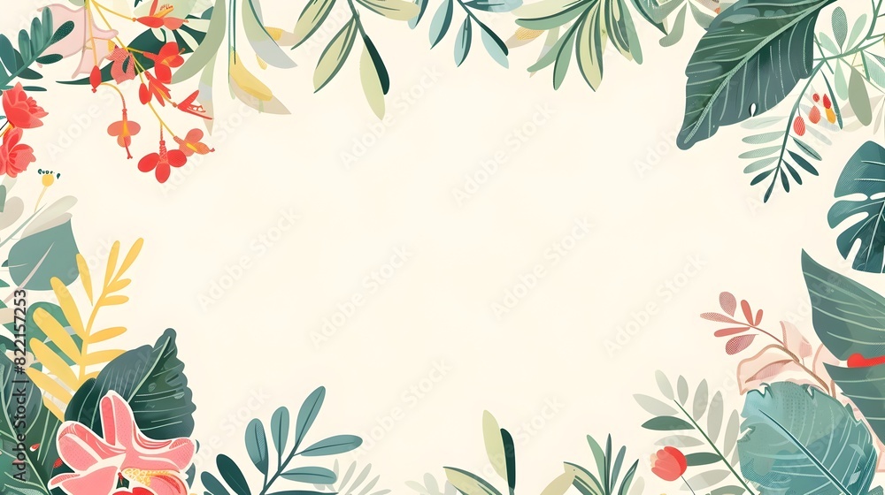 Floral Botanical Valentine s Day Doodle Page Print Border Design with Blank Empty Space for Mock Up Message Floral Botanical Valentine s Day Doodle Page Print Border Design with Blank Empty Space for Mock Up Message