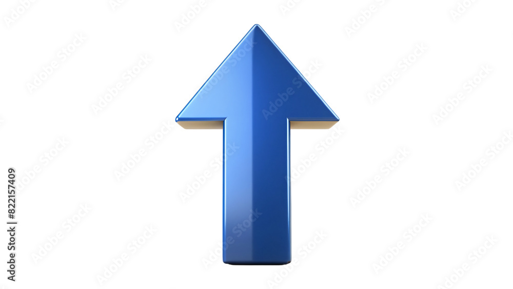 Arrow pointing upwards isolated on white background, a business symbol of growth and progress Arrow pointing upwards isolated on white background, a business symbol of growth and progress