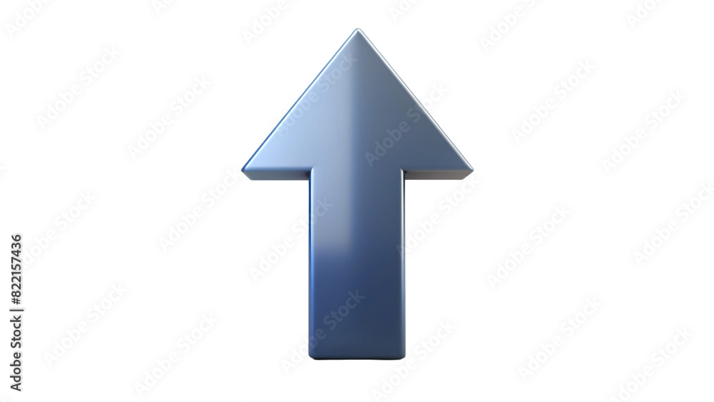 Arrow pointing upwards isolated on white background, a business symbol of growth and progress Arrow pointing upwards isolated on white background, a business symbol of growth and progress