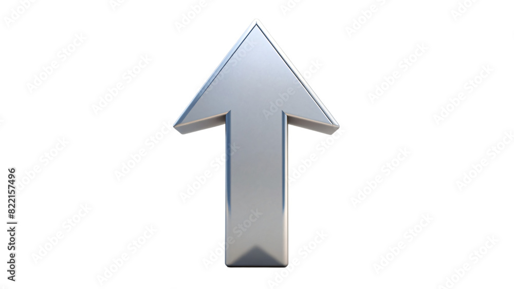 Arrow pointing upwards isolated on white background, a business symbol of growth and progress Arrow pointing upwards isolated on white background, a business symbol of growth and progress