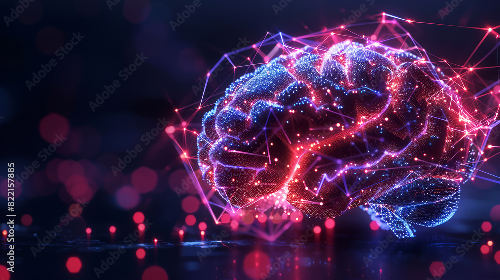 digital background, human brain made from glowing , digital background, human brain made from glowing ,