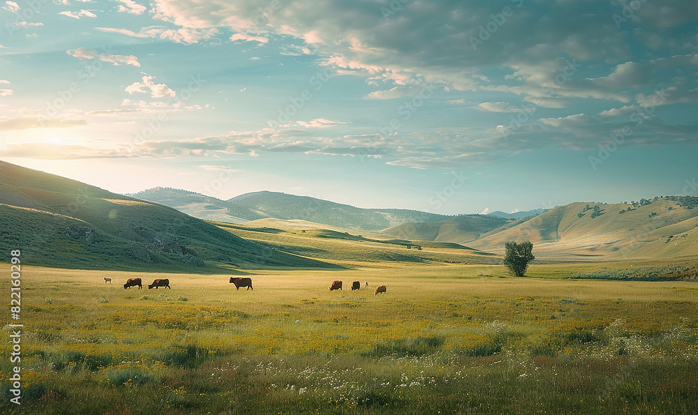 Obraz premium cows on the meadow